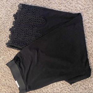 Alfani wide leg dress pant with lace detail on hem